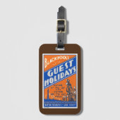 1934 BLACKPOOL UK POSTER STEMPEL COOL KITSCH BAGAGELABEL (Voorkant (verticaal))