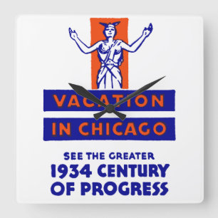1934 Chicago eeuw van vooruitgang Vierkante Klok