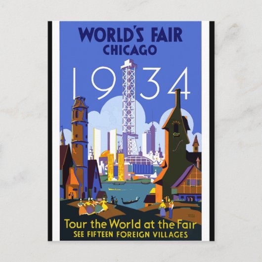 1934 Chicago World's fair Briefkaart (Voorkant)