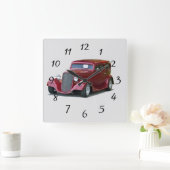1934 Customized Coupe Hot Rod Large Clock Vierkante Klok (Huis)