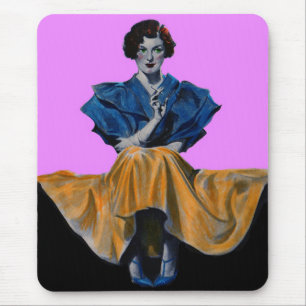 1934 dame geniet van een Chesterfield Muismat
