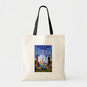 1934 De beurs van Chicago World Tote Bag