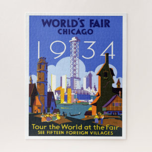 1934 Fair Travel Advertisement in Chicago World Legpuzzel