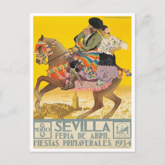 1934 Feria de Sevilla  Briefkaart (Voorkant)