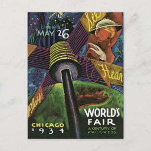 1934 Het eerlijke Briefkaart van Chicago World