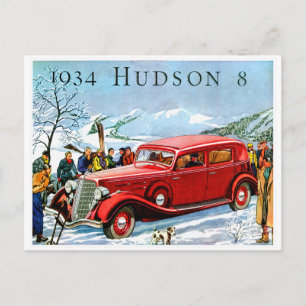 1934 Hudson 8  Automobile Advertisement Briefkaart