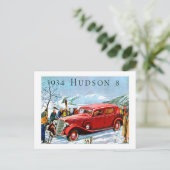 1934 Hudson 8  Automobile Advertisement Briefkaart (Staand voorkant)