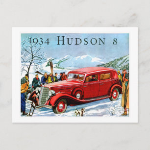 1934 Hudson 8  Automobile Advertisement Briefkaart