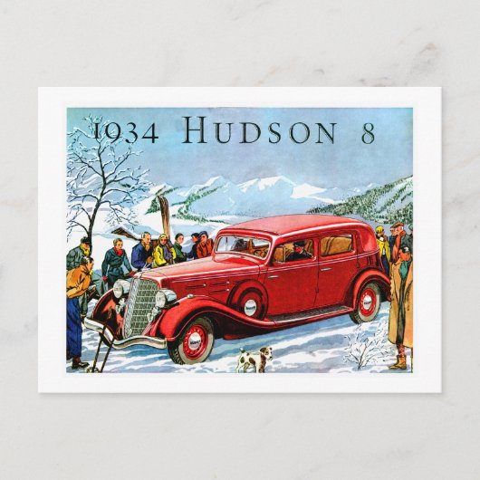 1934 Hudson 8  Automobile Advertisement Briefkaart (Voorkant)