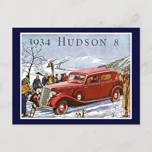 1934 Hudson 8 - reclame Briefkaart (Voorkant)