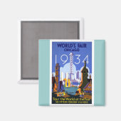 1934 Wereldtentoonstelling van Chicago Magneet (Voorkant / Achterkant)