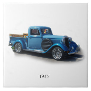 1935 blauwe truck tegel tegeltje