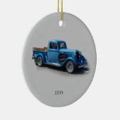 1935 Blauwe vrachtwagen Keramisch Ornament (Rechts)