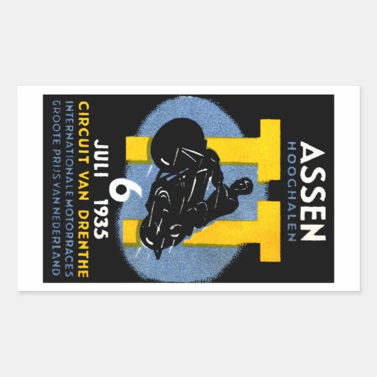 1935 Internationale motorfietsen Rechthoekige Sticker (Voorkant)