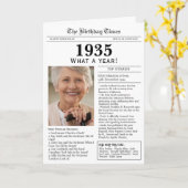 1935 Journal Carte d'anniversaire 90e anniversaire (Fleur jaune)