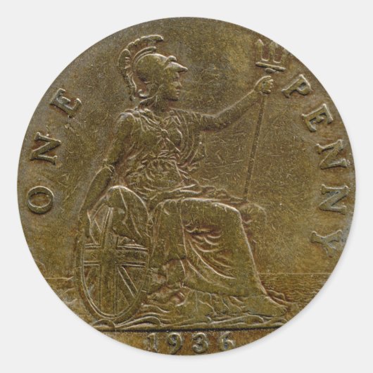 1936 Autocollant de penny britannique (Devant)