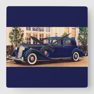 1936 blue Packard Vierkante Klok