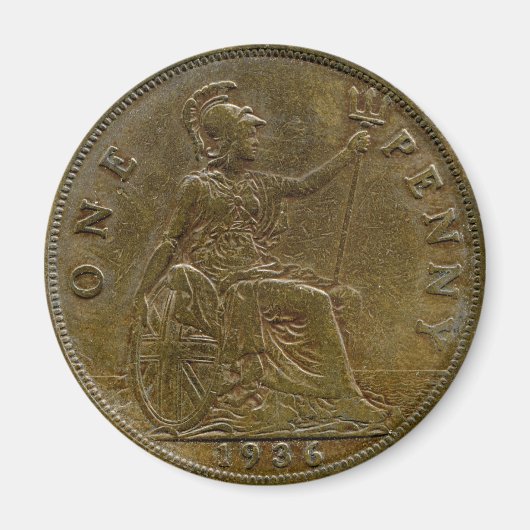 1936 Britse penny magneet (Voorkant)