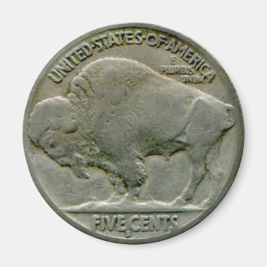 1936 États-Unis "Buffalo" pile de nickel aimant (Devant)