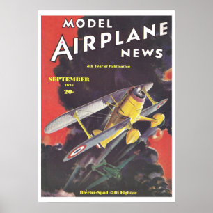 1936 MAGAZINE: MODEL VLIEGTUIG NIEUWS POSTER