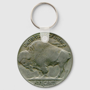1936 US "Buffalo" nickel tails sleutelhanger