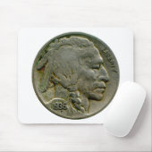 1936 US "Buffalo" nikkelkoppen mousepad Muismat (Met muis)