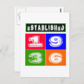 1936 Verjaardag Design Briefkaart (Voorkant / Achterkant)