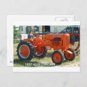 1937 ALLIS CHALMER TRACTOR BRIEFKAART (Voorkant / Achterkant)