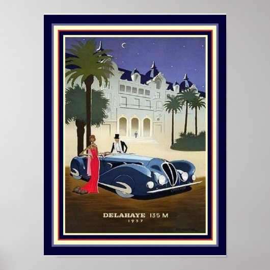 1937 Art Deco Delahaye Advertisement Print 12x16 (Voorkant)