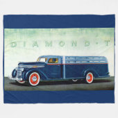 1937 Diamond T blue truck Fleece Deken (Voorkant (Horizontaal))
