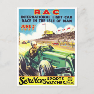 1937 Isle of Man race Briefkaart