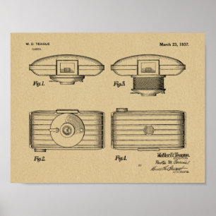 1937 kunsttekenafdrukken voor camera's poster