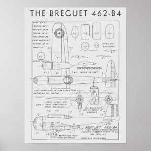 1938 Airplane Breguet 462-B4 Art Print