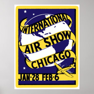 1938 Chicago International Air Show Poster