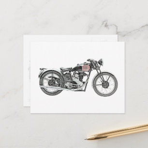  1938 Excelsior Warrior Motorcycle Tekening Briefkaart