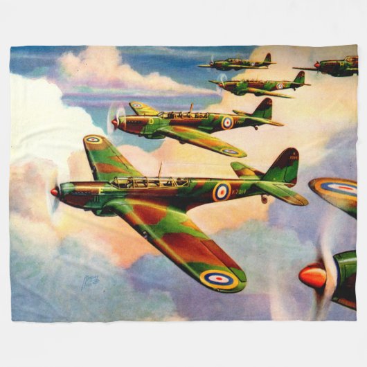 1939 British Fairey Junior Medium Bomber Fleece Deken (Voorkant (Horizontaal))
