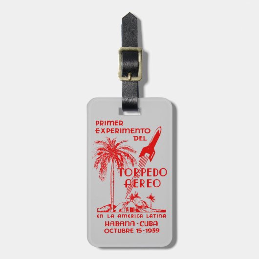 1939 Cuban Rocket Mail Bagagelabel (Voorkant verticaal)