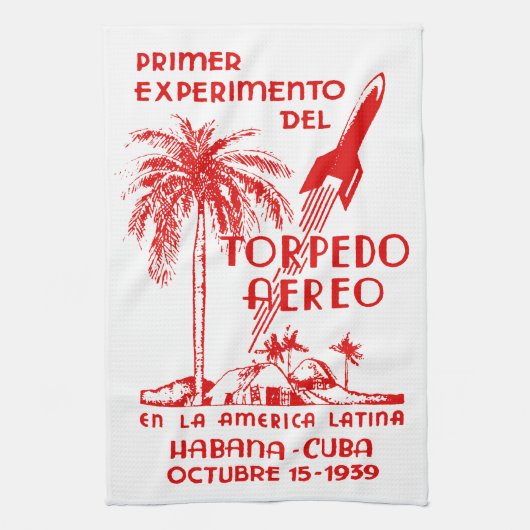 1939 Cuban Rocket Mail Theedoek (Verticaal)