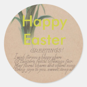 1939 Paasgedicht Ronde Sticker