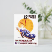 1939 Parijs 12-uurs  races Briefkaart (Staand voorkant)