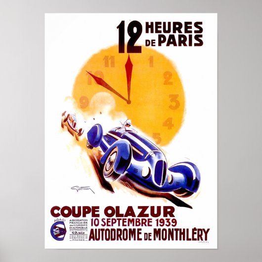 1939 Parijs 12-uurs races Poster (Voorkant)