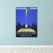 1939 Poster, Chicago's Buckingham Fountain Canvas Afdruk (Insitu (Houten vloer))