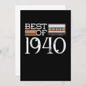 1940 80 e Birthday Jubileum Gift Kaart (Voorkant / Achterkant)