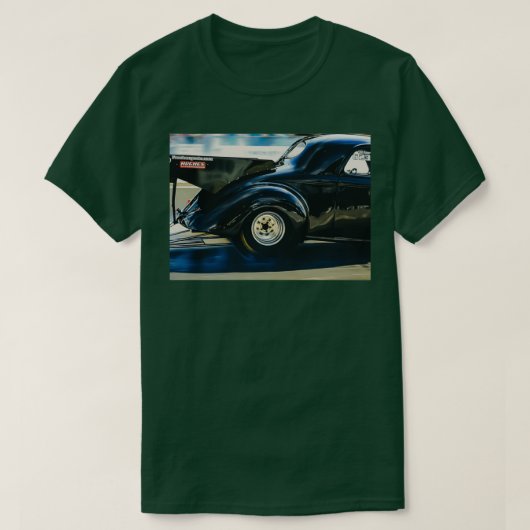 1940 Black Willys Coupe Drag Car T-shirt (Design voorkant)