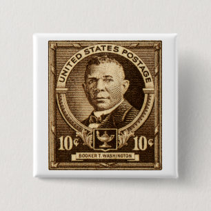 1940 Booker T. Washington Stamp Vierkante Button 5,1 Cm