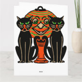 1940  Halloween zwarte kat Kaart (Achterkant)