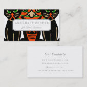 1940  Halloween zwarte kat Visitekaartje (Voorkant / Achterkant)