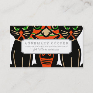 1940  Halloween zwarte kat Visitekaartje