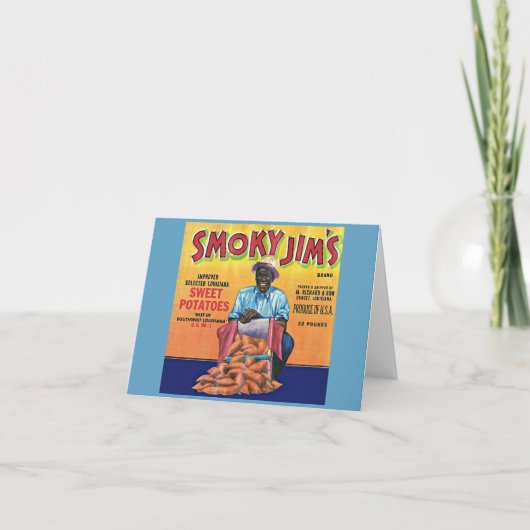 1940 Smoky Jim's sweet potato crate étiquette (Devant)