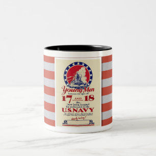 1940 US NAVY RECRUITMENT POSTER TWEEKLEURIGE KOFFIEMOK